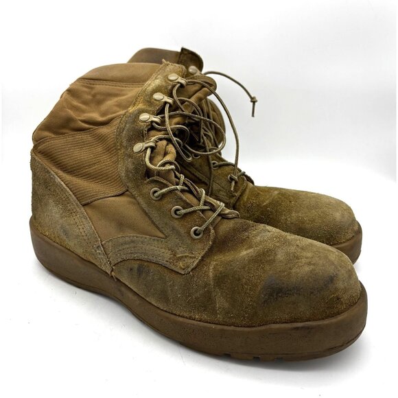 McRae Military Combat Boots Tan Suede Hot Weather Mens Army Size 12R Made In USA - Picture 1 of 12